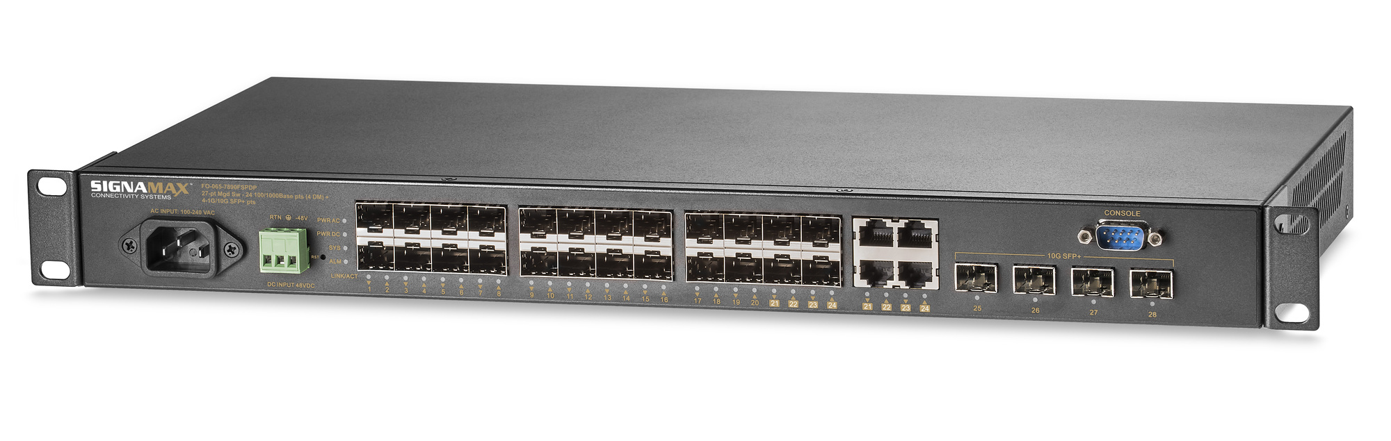 24 Port SFP Managed Switch with 4 1/10GSFP+ Ports