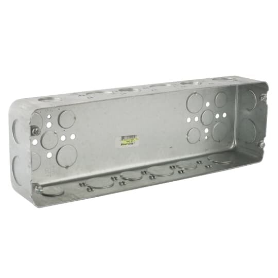 H6BD-3/4-1 Steel City Drawn Style Gang Box, Steel, 150 cu-in Capacity, 5 Gangs, 5 Outlets, 26 Knockouts