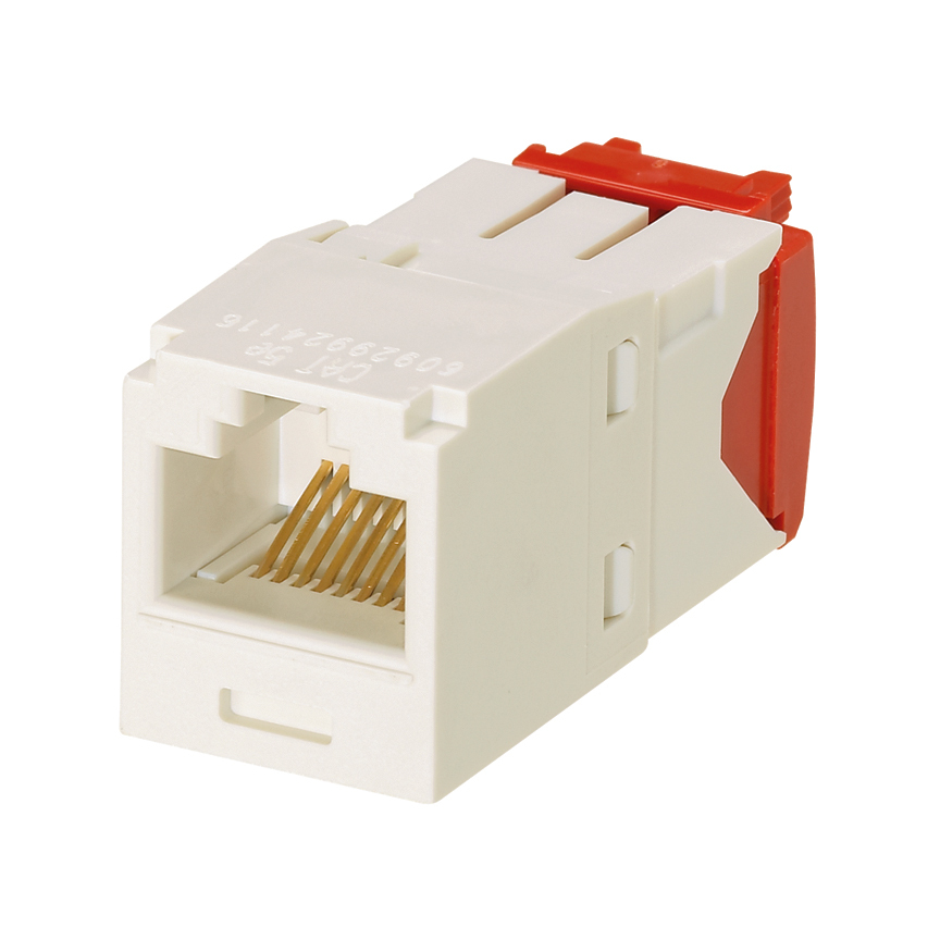 CJ5E88TGIW-24 PanNet Mini-Jack TX5e 1-Slot 8-Position 8-Wire Universal TG Style Unshielded Jack Module, Cat 5e RJ45/Mini-Com Module, Surface Mount, 1 Port, ABS/Plastic, Off-White