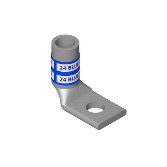 54165UB Color-Keyed 54100 1-Hole Non-Insulated Compression Lug With Peep Hole, 3/0 AWG Copper Conductor, Die Code: 50, 1/2 in Stud, Copper
