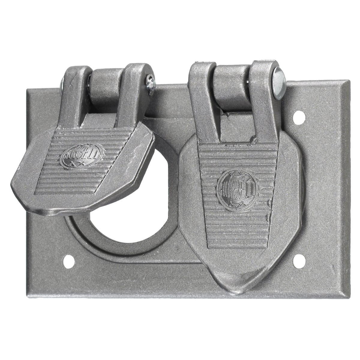HBL5206WO Standard Weatherproof Cover With Duplex Opening, 4.58 in L x 2.9 in W x 0.81 in D, Cast Aluminum