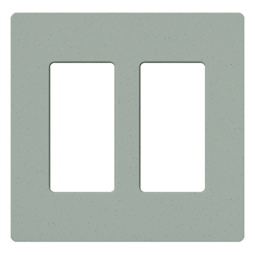 SC-2-BG Diva Satin Colors Designer Style Screwless Standard Wall Plate, 2 Gangs, 4.75 in W x 4.69 in H, Plastic, Bluestone