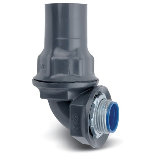 ST190-G Ocal Liquid Tight Conduit Connector, 1 in Trade, 90 deg, Steel, PVC Coated
