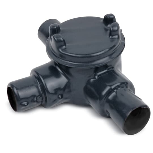 GUAT36-G Ocal Explosionproof T-Shape Conduit Outlet Box, 1 in, 3 in Cover Opening, 15.9 cu-in Capacity, PVC Coated/Zinc Plated