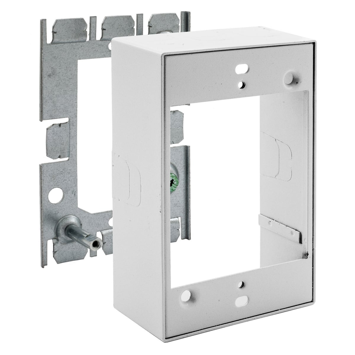 HBL5751WA 1-Gang Combination Standard Extension Box, 4.7 in L x 3 in W x 1.9 in H, Rolled Steel, White
