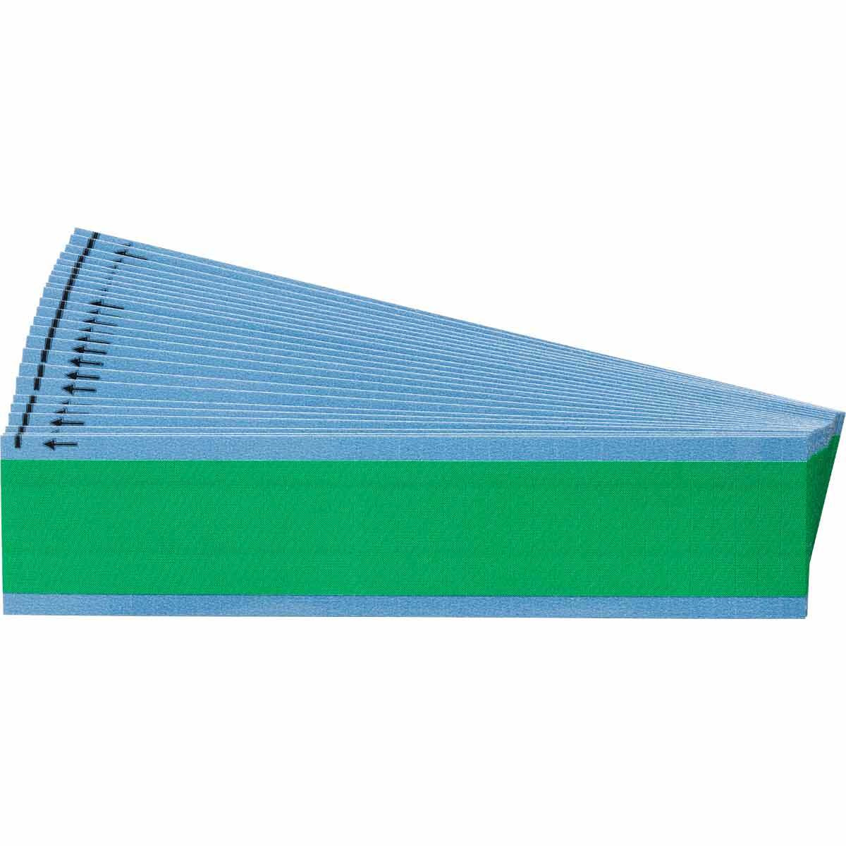 WM-COL-LG-PK WM Series Miniature Blank Die-Cut Pre-Printed Solid NEMA Color Wire Marker Card, 1/4 in W, Light Green, B-500 Repositionable Vinyl Coated Fabric, 36 Markers per Card