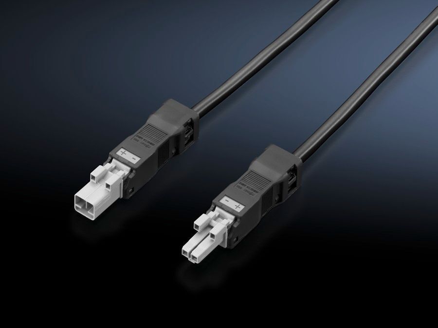 2500440 Through Wiring Connection Cable, For Use With LED System Light, 24 V DC, 18 AWG, 2-Pole, Black