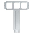 Pre-Fabricated T Bracket, 16 Inch Horizontal Bracket with Three Fixed Box Locations Accomodating 4 Inch Square and 4-11/16 Inch Square Boxes and 18 Inch Vertical Support Bracket