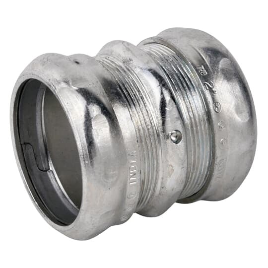 TK116A Steel City Compression Coupling, 2 in, For Use With EMT Conduit, Steel, Zinc Plated