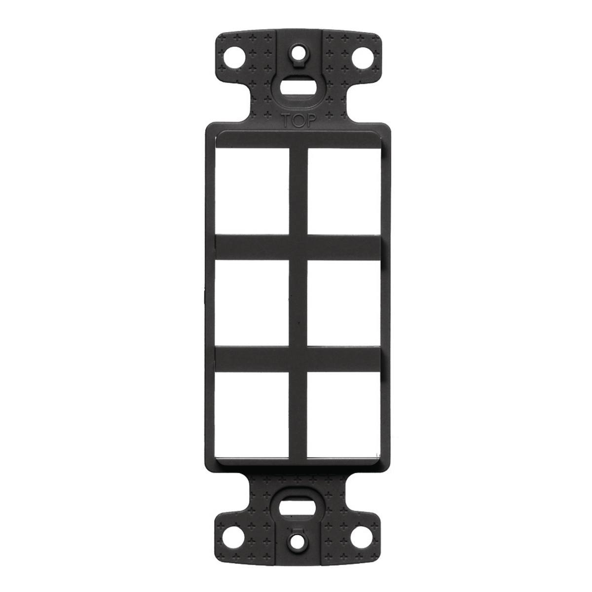 NS616BK Standard Unloaded Decorator Keystone Frame, 1 Gangs, 6 Ports, High-Impact Thermoplastic, Black
