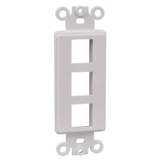 OPODEC3-WH Steel City Non-Metallic Rectangular Keystone Duplex Adapter, 3 Ports, White