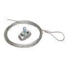 Galvanized braided support wire with hook end. 10ft length. Holds up to 75lbs. .080 wire