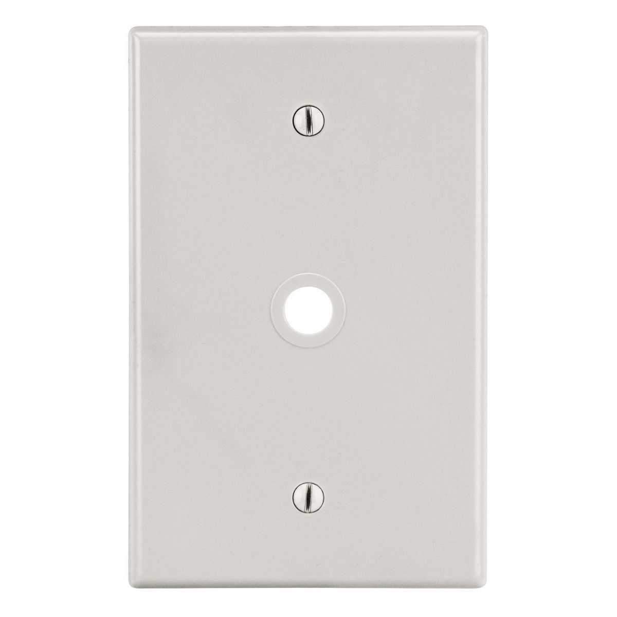 P11LA Non-Metallic Standard Vertical Telephone Wallplate, 1 Gang, 4.63 in L x 2.88 in W, Polycarbonate Thermoplastic, Box Mount