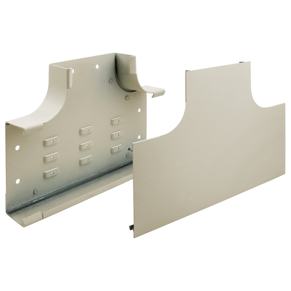 HBL4715IV HBL4750 Large Radius Standard Undivided Tee Fitting, 90 deg Bend, For Use With HBL4750 Series Metal Raceway, Roll Formed Steel, Ivory