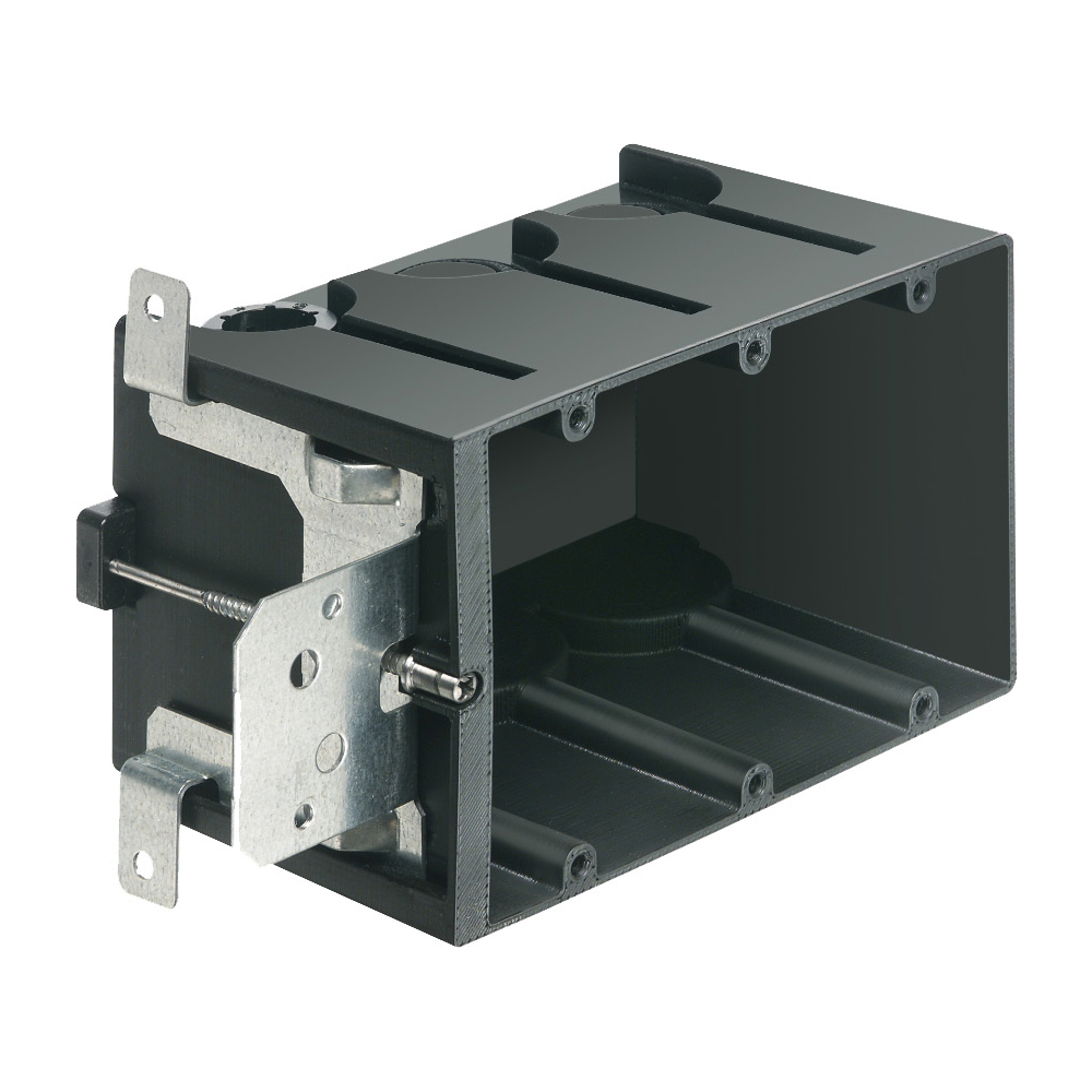 FA103 Adjustable Outlet Adapter Box, Plastic, 65 cu-in Capacity, 3 Gangs, 3.875 in L x 4.8 in W x 3.72 in H