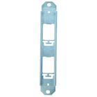 Despard Tandem mounting strap with two vertical openings. Plate screw hole spacing 4 3/8. Bright Zinc.