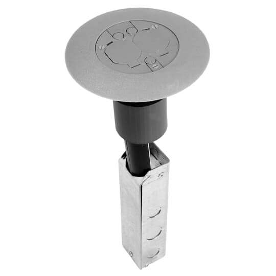 FPT445-SW-GRY Steel City Flush Service Poke-Through Base Unit With Non-Metallic Cover, 3 in Hole, 7 in Dia Cover, 27 cu-in, Steel/Phenolic