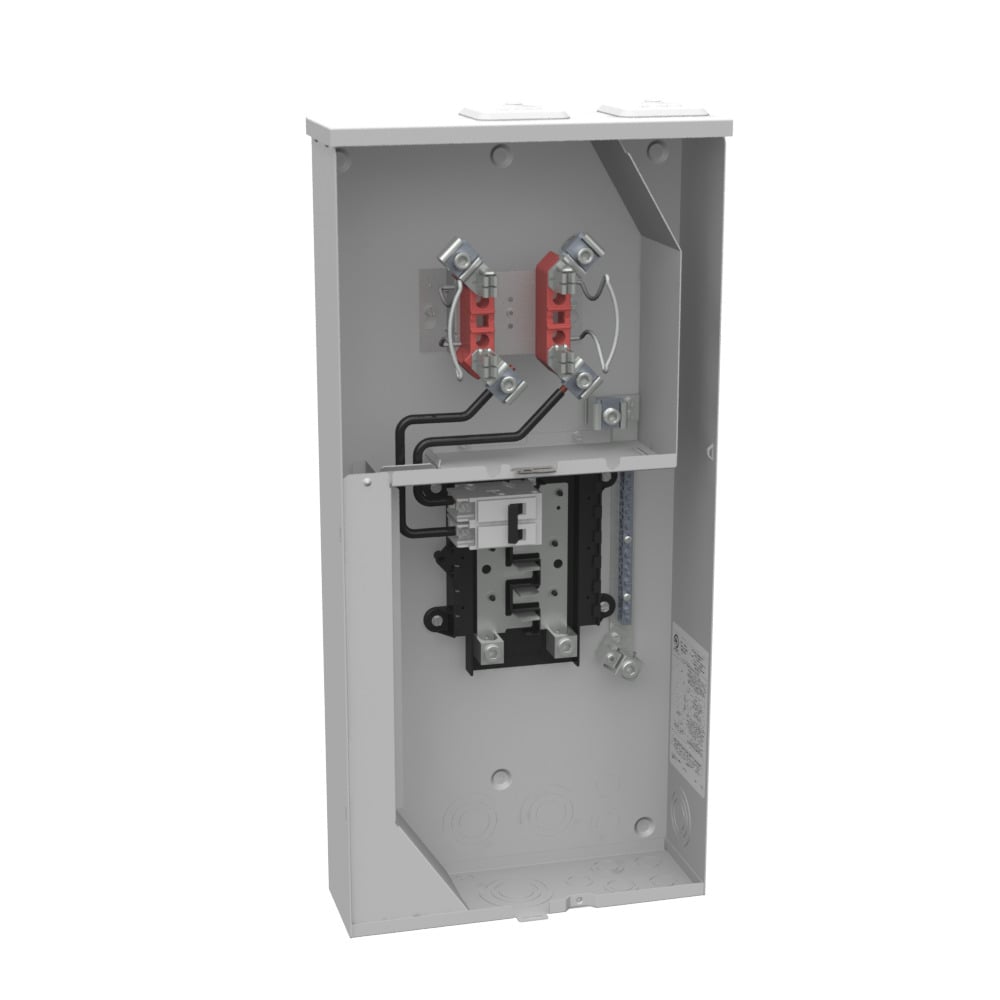 U5168-XTL-100 4 Term, Ringless, 2 Small Closing Plates, 1-100 Amp, Main Breaker, 10 Branch Circuit