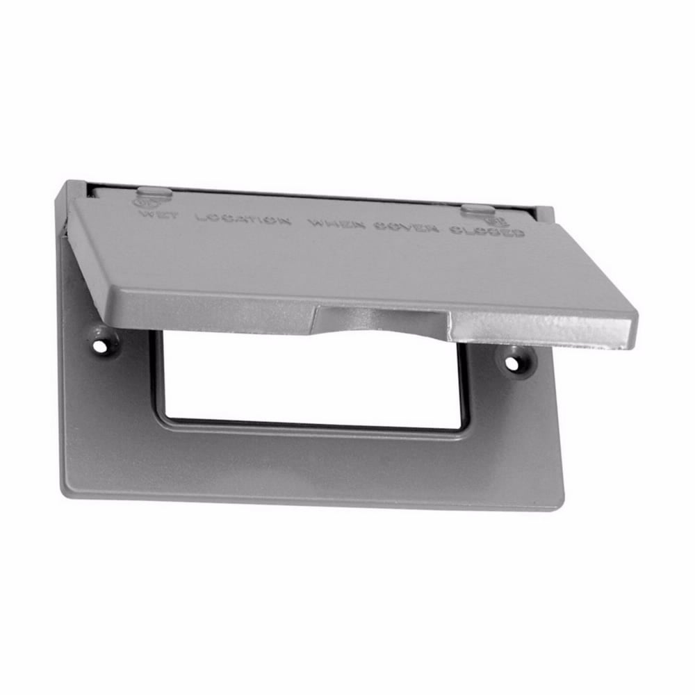 TP7236 Thepitt Weatherproof Outlet Cover, 4-9/16 in L x 4-9/16 in W x 3/4 in D, Self-Close Cover, Die Cast Aluminum
