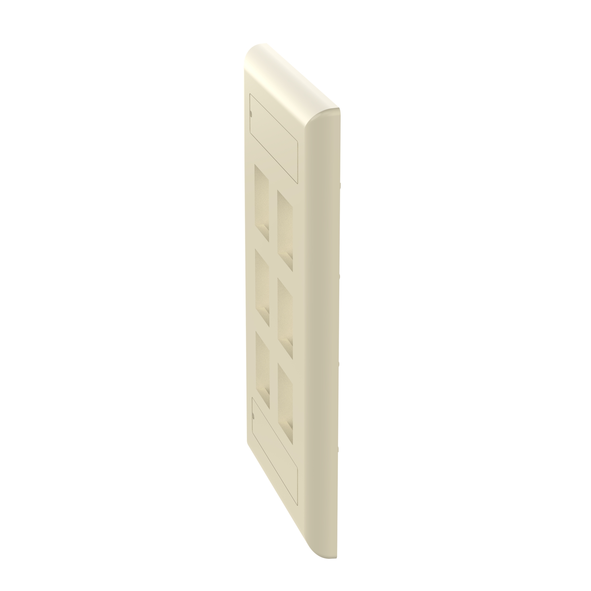 NK6FEIY NetKey Flat Vertical Faceplate, 1 Gangs, 6 Ports, Keystone Module, Fastened Mount, ABS