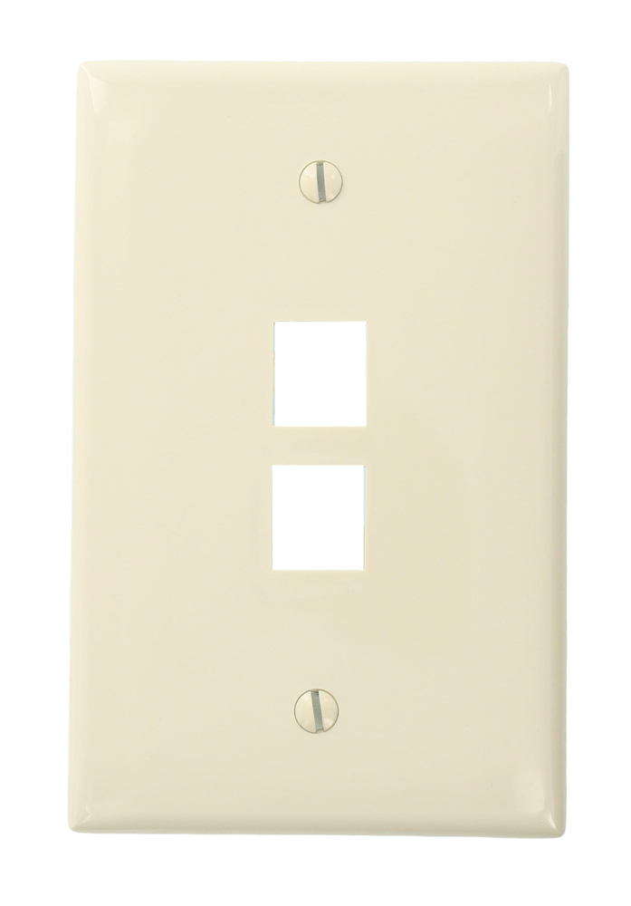 41091-2TN QuickPort Midway Size Wallplate, 1 Gang, 3.13 in W, Nylon, Surface Mount
