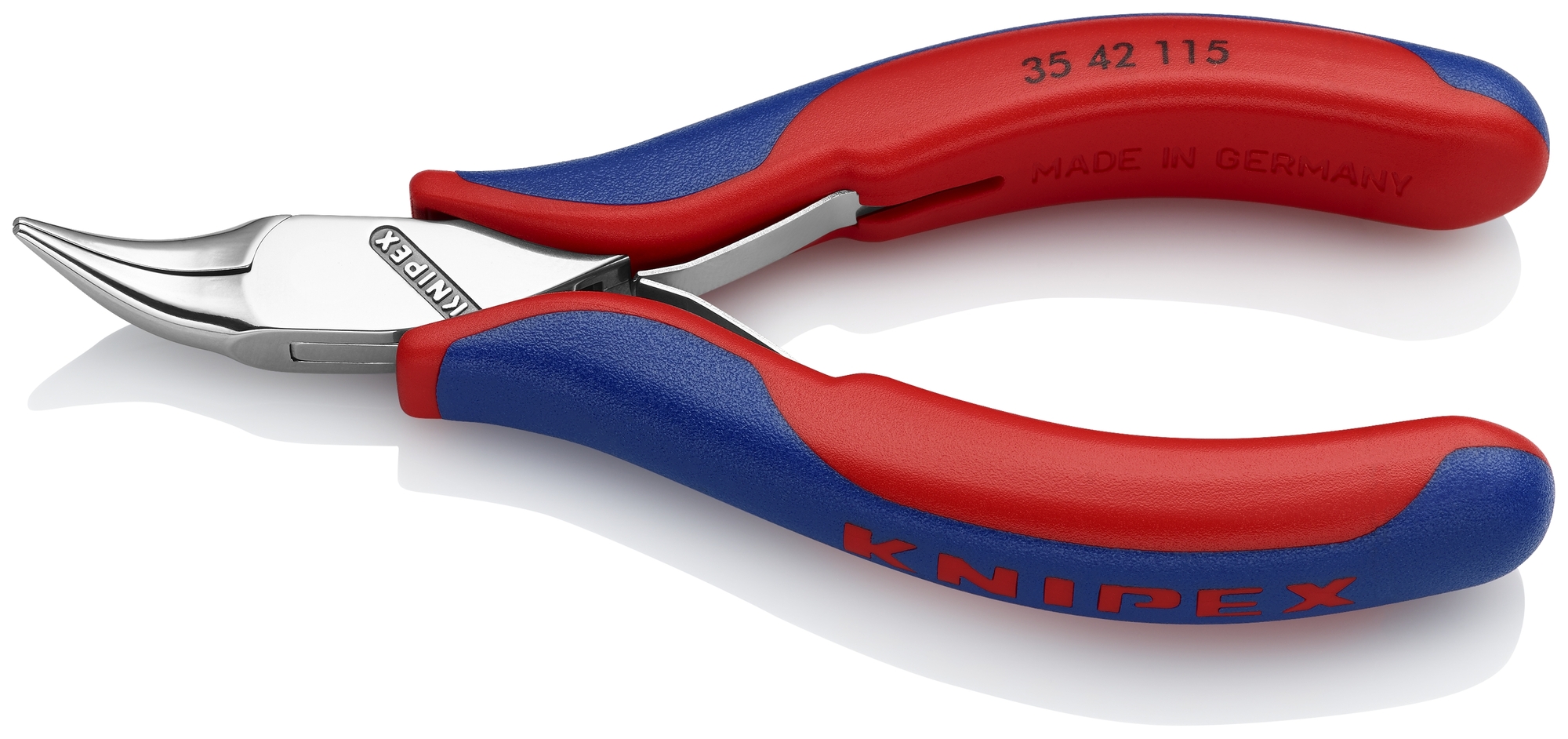 Electronics 45° Angled Pliers-Half Round Tips, 4 1/2 in., Multi-Component, Polished, Half-round Jaws