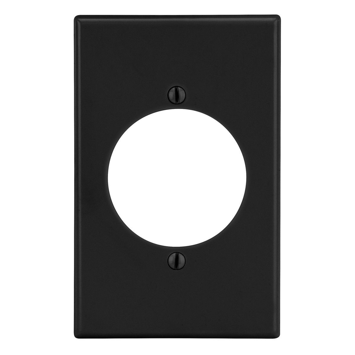 PJ724BK Mid-Size Non-Metallic Wall Plate, 1 Gangs, 3.15 in W x 4.94 in H, Polycarbonate Thermoplastic, Black