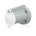 Receptacle Cover with Snap Back Lid, For 17, 19, 22R22, 22R23 Series, 90 Degree, Panel Receptacles, White