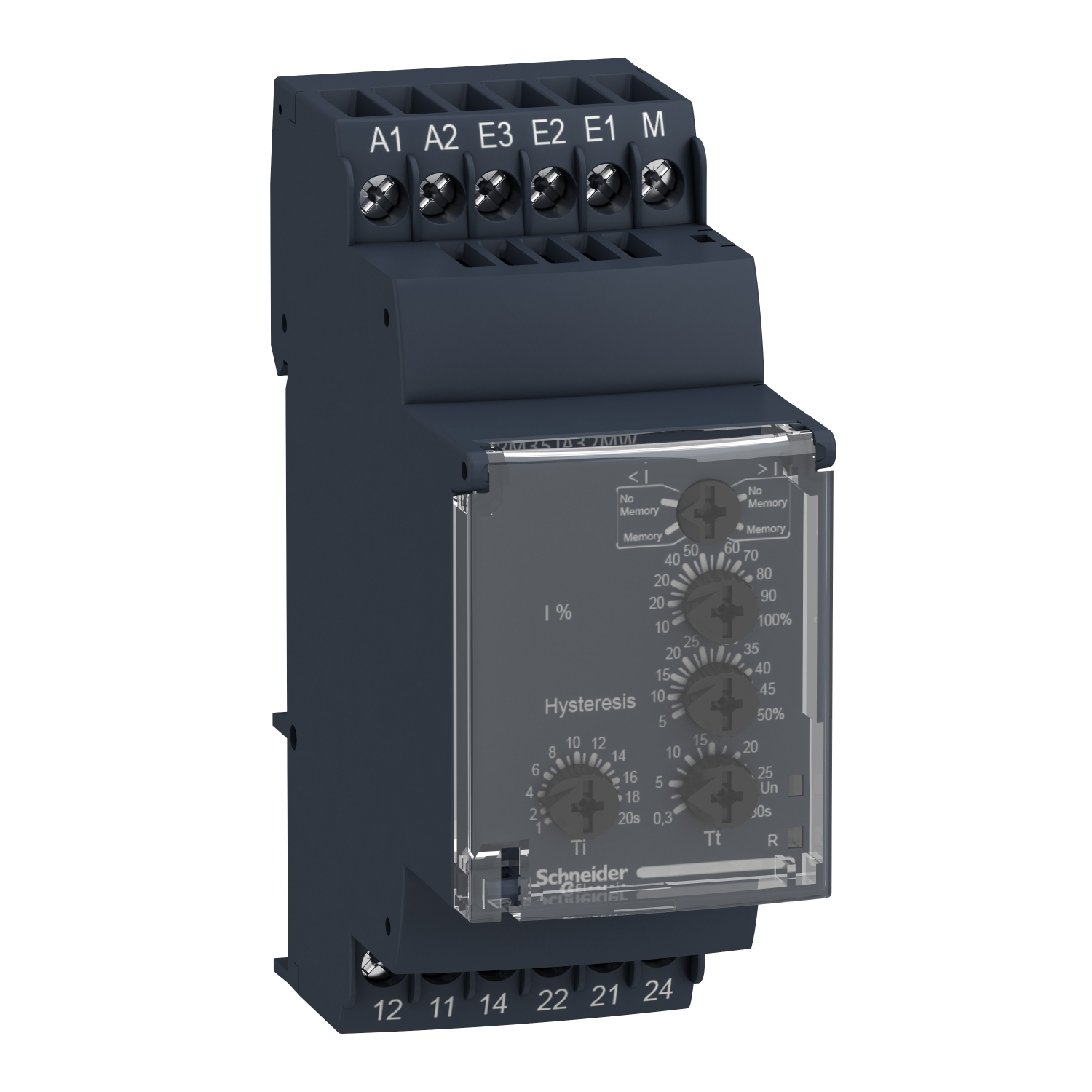 RM35JA31MW Zelio Modular Measurement Overcurrent/Undercurrent Current Control Relay, 5 A, 2CO 2 Form C DPDT Contact, 24 to 240 V AC/DC V Coil