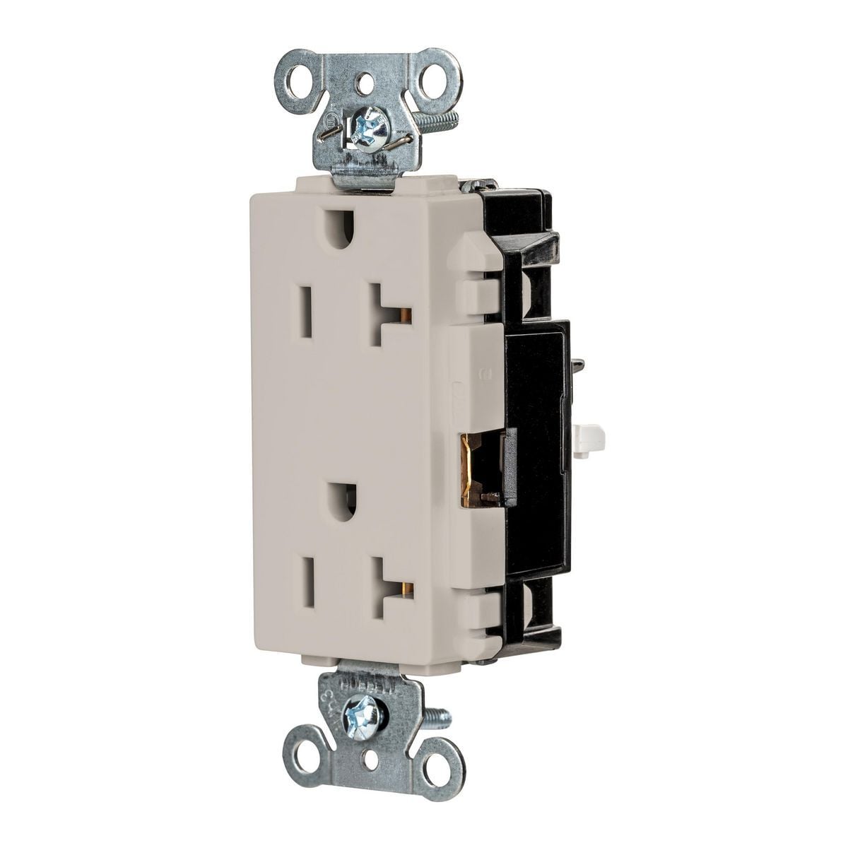 DR20STLA EdgeConnect Straight Blade Receptacle, 125 V, 20 A, 2 Poles, 3 Wires, Light Almond