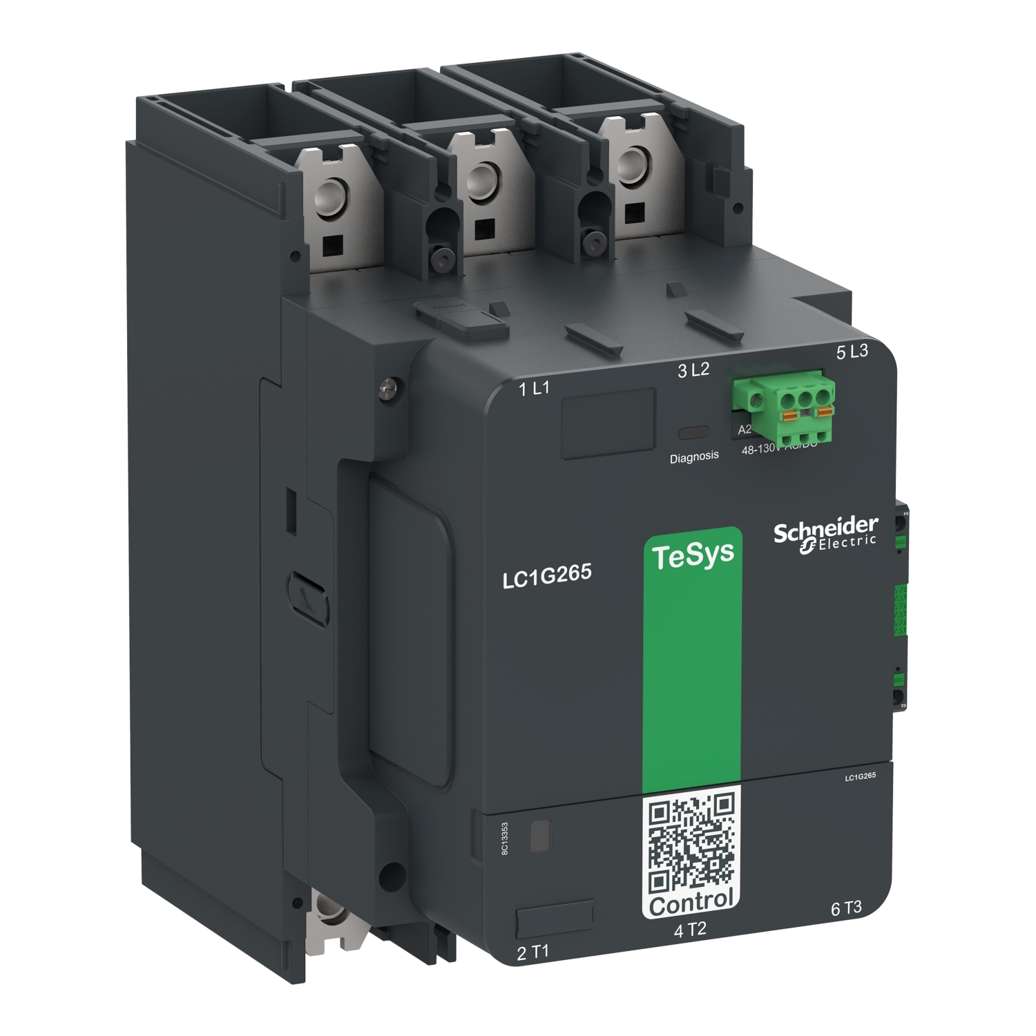 LC1G500EHEN LC1G TeSys Giga High Power Contactors, 1000 V AC at 50/60 Hz, 300 V DC V Coil, 500 A, 3NO Contact, 3 Poles