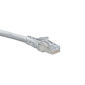 6AS10-20S eXtreme FTP SlimLine Boot Patch Cord, CAT 6a, 26 AWG Stranded Copper Conductor, Plug Connector, 20 ft L Cord, Gray