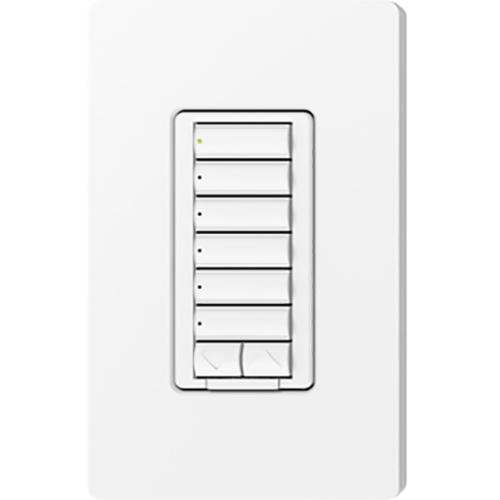 RRD-W6BRL-SW seeTouch LED+ Wall Keypad for RA3 Systems, 6-Button with Raise/Lower, Neutral Required, 120V, Snow White