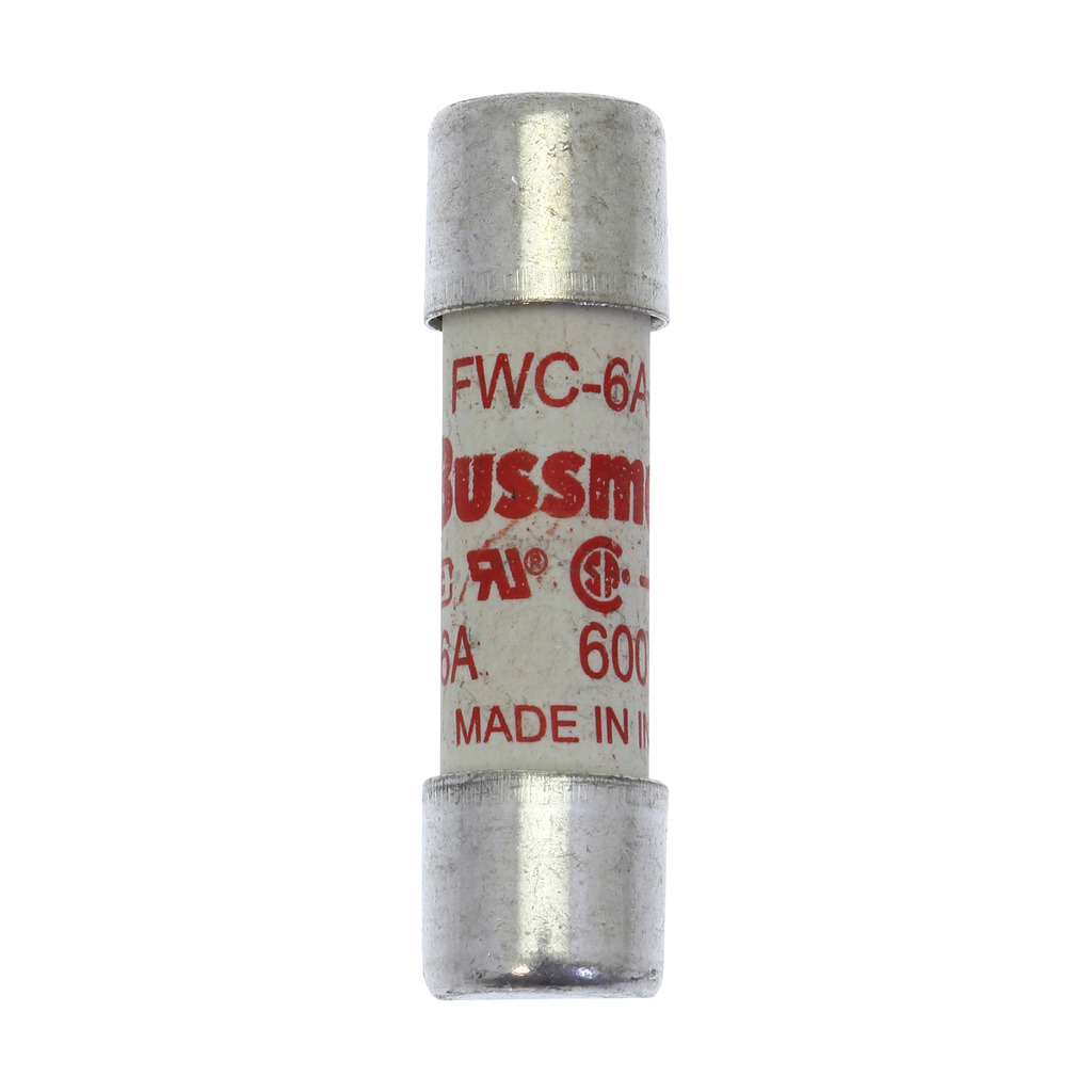 FWC-6A10F Fast Acting High Speed Fuse, 6 A, 600 V AC, 50 kA Interrupt, Cylindrical Body