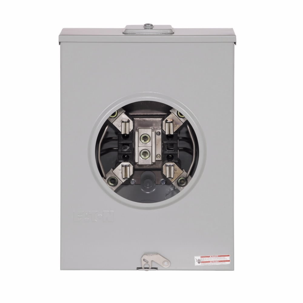 UHTRS213CE Meter Socket, 1 Position, Residential, 200 Amp, OH, UG, 3-5/16 Hub Cover Plate, #6-350 kcmil, 4 Jaw, 1 Phase, #6-350 kcmil, Horn Bypass, Ground Connector #14-#2 Copper, Triplex, 3 Wire, Ringless, 600V