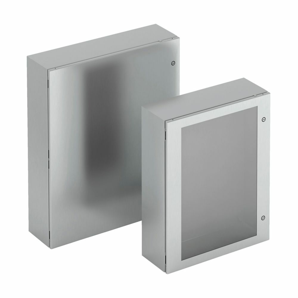 483616-SD Premier 1-Solid Door Quarter-Turn Flush Latch Slotted Electrical Enclosure, 36 in W x 16 in D x 48 in H, NEMA 4/12, Steel