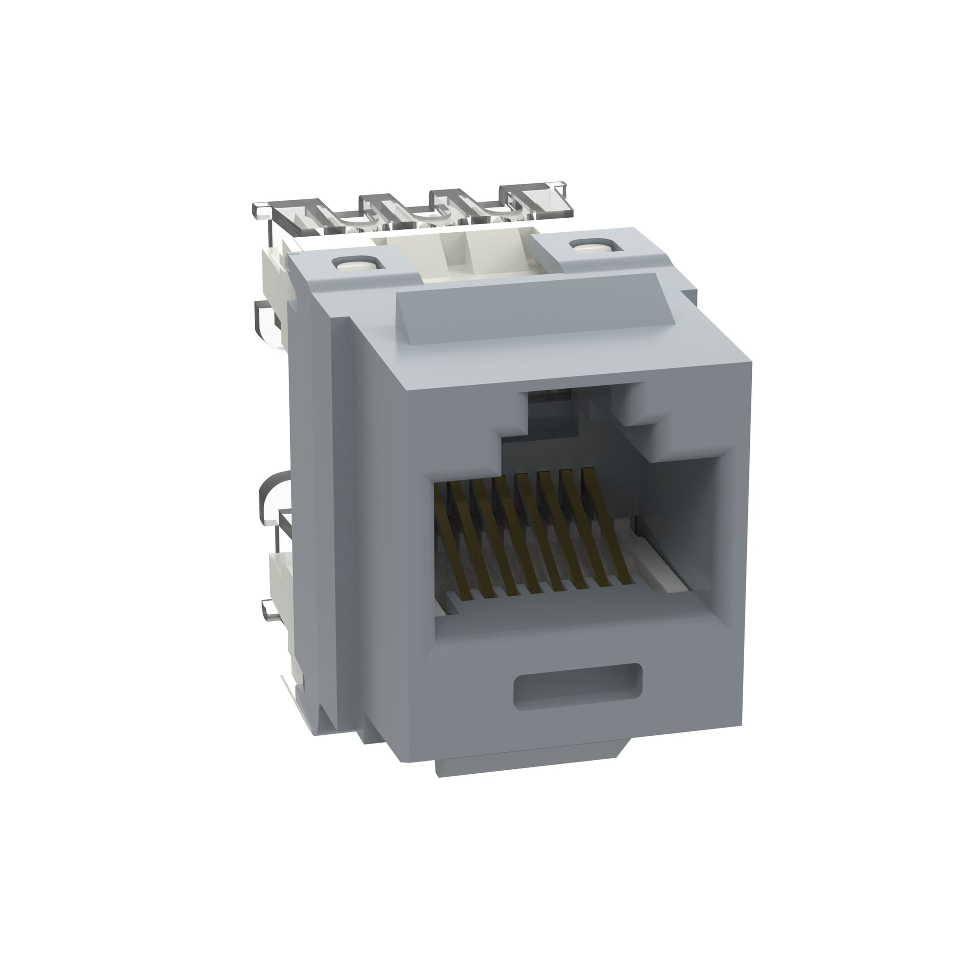 NK688MIG NetKey TX6 Plus 1-Slot 8-Position 8-Wire Punchdown Unshielded Keystone Jack Module, Cat 6/Keystone/Mini-Com Module, Surface Mount, 1 Port, ABS/Polycarbonate, International Gray