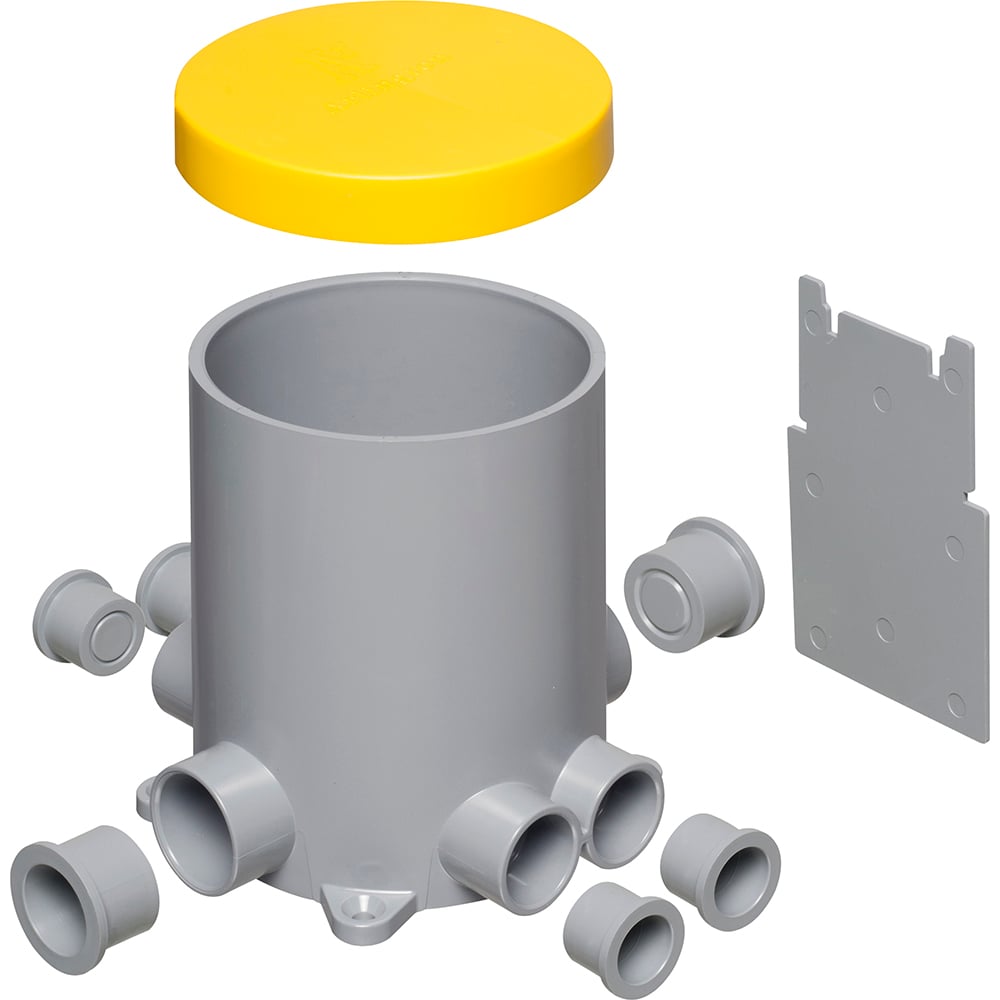 FLBC4502 Non-Metallic Concrete Floor Box, Plastic, 6.156 in W x 5.95 in D x 6.437 in H