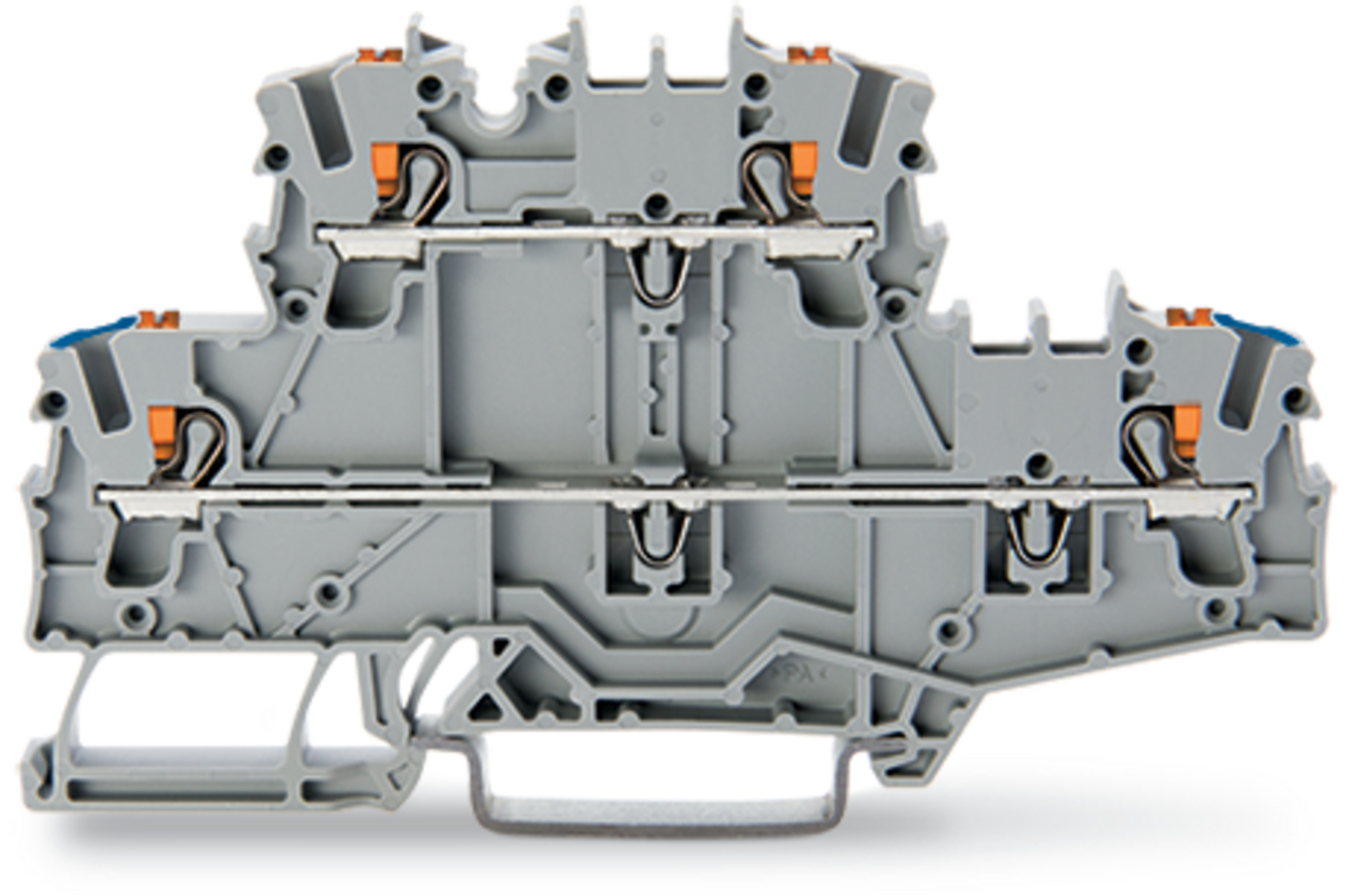 2202-2702 2202 Double Deck Terminal Block, 800 V, 24 A, 22 to 12 AWG Wire, DIN Rail Mounting
