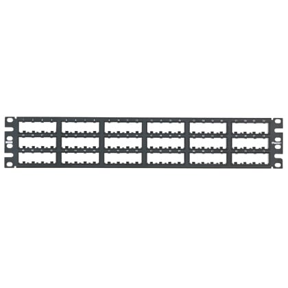 CPP72FMWBLY PanNet Mini-Com 2RU Flat Unshielded Modular Patch Panel, 72 Ports, Cold Rolled Steel