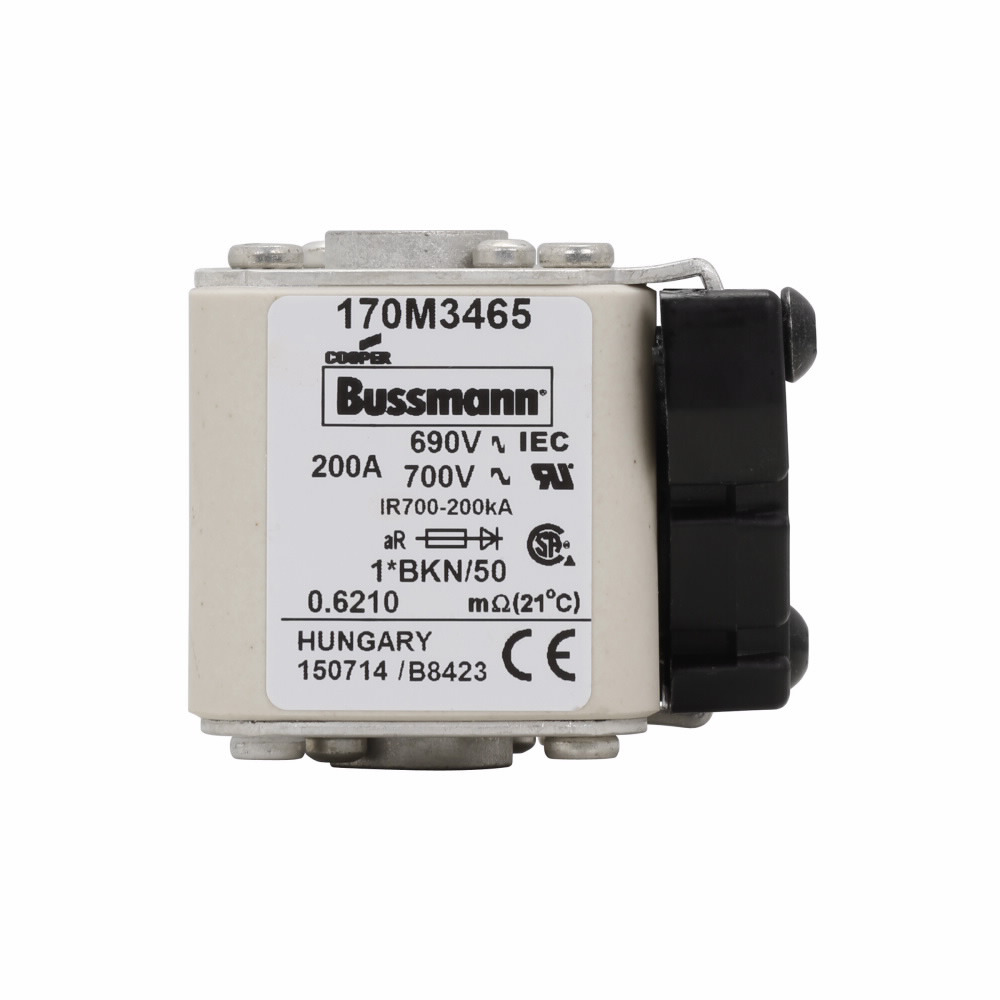170M3465 Type BKN/K High Speed Fuse, 200 A, 690 V, 200 kA Interrupt, Class: aR, Square Body
