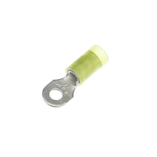 RC863 Sta-Kon RC Series Insulated Ring Terminal, 12 to 10 AWG Conductor, 1 in L, Insulation Grip Sleeve Barrel, Copper, Yellow