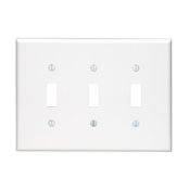 80511-W Midway Size Traditional Wall Plate, 3 Gangs, 6-3/4 in W x 4-7/8 in H, Thermoset, White