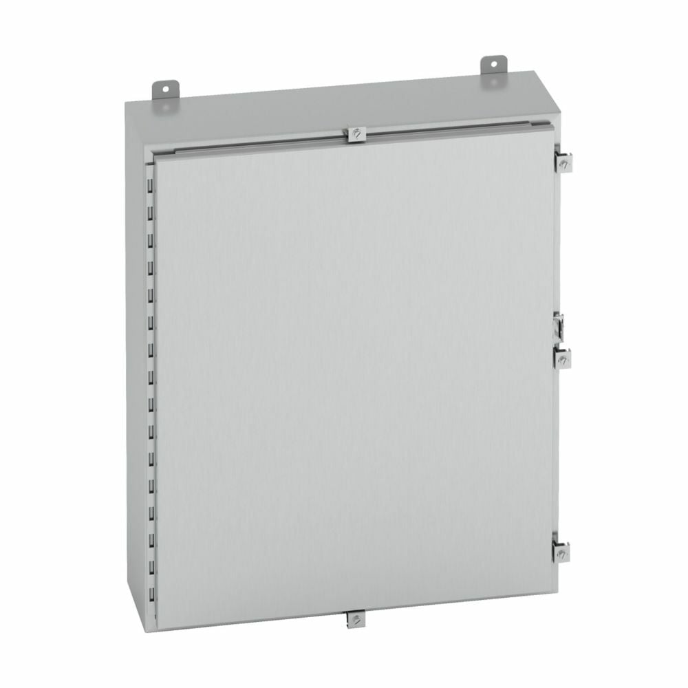 302410-4XS 1-Door Electrical Enclosure, 24 in W x 10 in D x 30 in H, NEMA 4X/IP66 NEMA Rating, 304 Stainless Steel