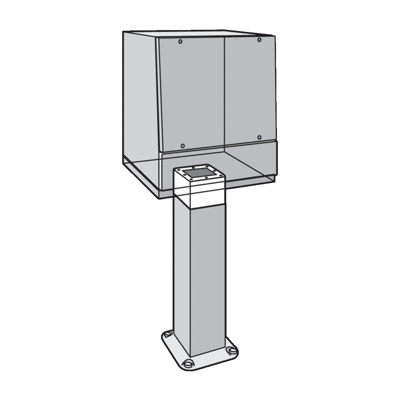 APE688 P1 Enclosure Extension, 6 in L x 8 in W x 8 in D, Steel, Medium Gray