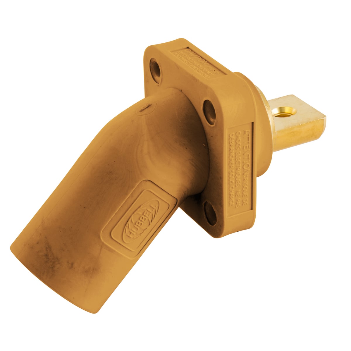 HBLMRABO 16 Series Angled Inlet Male Single Pole Receptacle, 600 VAC/250 VDC, 300/400 A, 4 to 4/0 AWG Wire, Screw Connection, NEMA 3R/4X/12 NEMA Rating