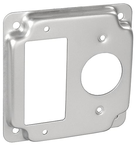 G1952 Garvin Cover, 1.402 in Dia, 4 in L x 4 in W, (1) Decorative/GFI and (1) Single Receptacle Cover, Steel