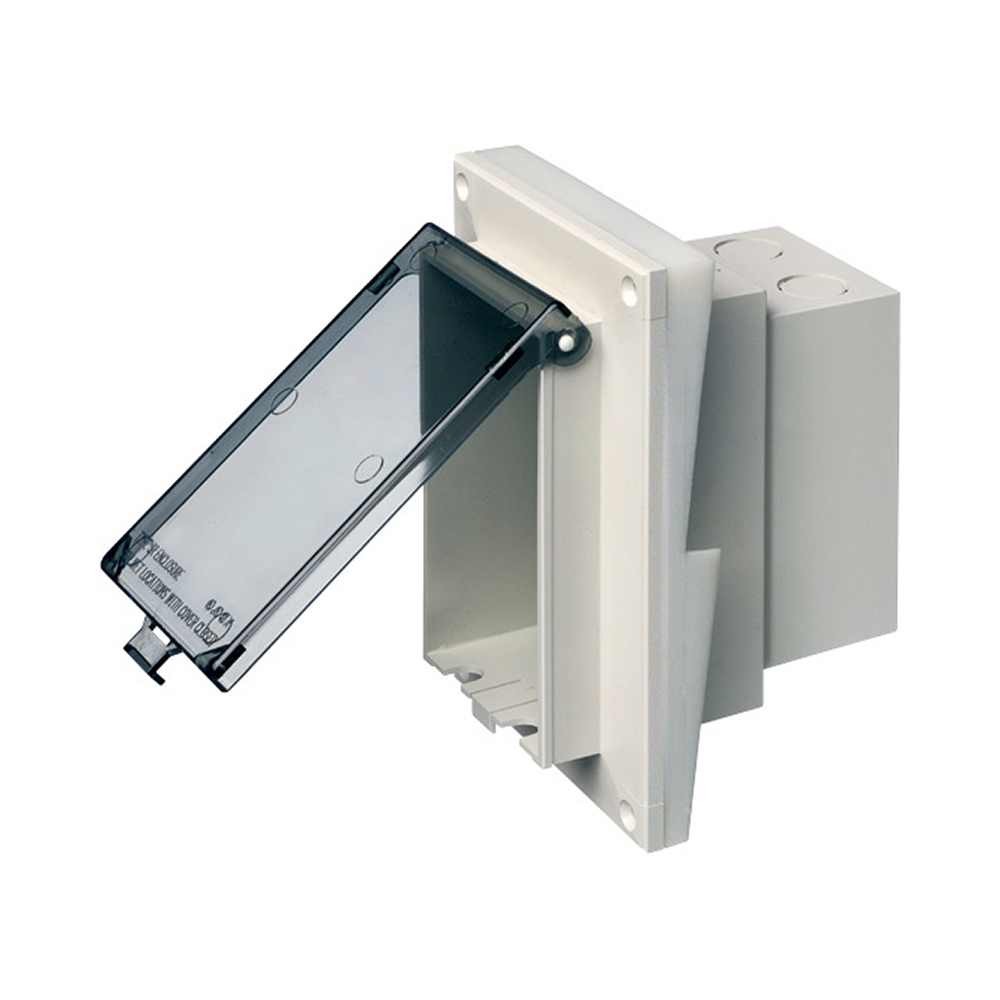 DBVR141C InBox DB Series 1-Piece Low Profile Electrical Box, Plastic, 22 cu-in Capacity, 1 Gang, 7.186 in L x 4.934 in W x 5.16 in D