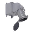 MaxGard Female Flap Cap Receptacle with Angle Adapter, Junction Box and Control Contacts, 30 Amp, 3 Pole 4 Wire, 30 480V, 60Hz