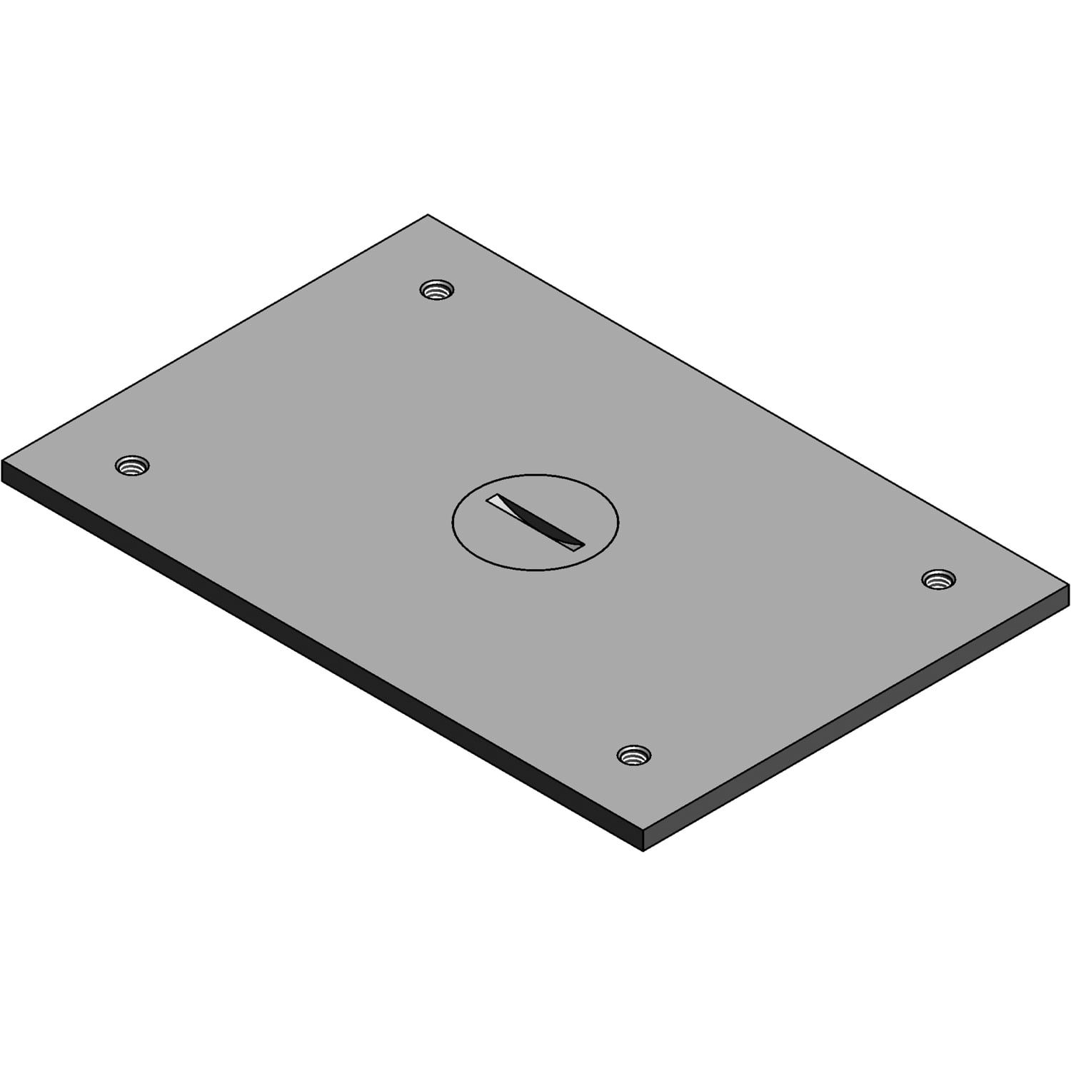 SP-P6412AL Steel City MopTite Flush Service Cover Plate, For Use With 640P/640/840/740 Series Floor Box, 1/2 in NPS Plug, Aluminum